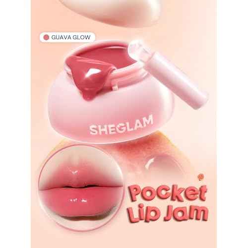 SHEGLAM Hydra Jelly Pocket Lip Jam Hydrating Nourishing Lip Gloss Moisturizing Lip Makeup-Guava Glow