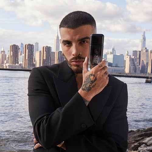 Carolina Herrera 212 Vip Black Fragrance For Men - Energetic And Spicy Scent - Notes Of Lavender, Black Vanilla Husk And Musk - Skin Friendly - Aromatic Fougere Fragrance - Edp Spray - 3.4 Oz