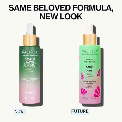 Pacifica Scalp Love Rosemary Mint Serum - Dry, Flaky, and Itchy Scalp Serum, Hydrating, Moisturizing, and Calming Treatment Formulated with Witch Hazel, Vegan and Cruelty-Free - 2 Fl Oz