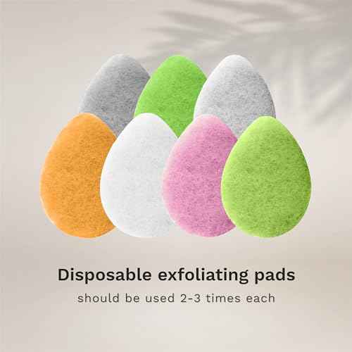 KOL Face Scrubber, Coconut Infused Exfoliating Facial Cleansing Pads, Disposable Exfoliator Face Sponge for Daily Cleaning and Makeup Removal, 6 Count