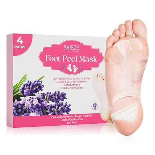 Foot Peeling Mask, 4 Pairs Foot Peel Mask for Dry Cracked Feet, Dead Skin Callus Removal, Repair Soft Feet