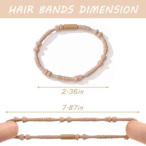 20 PCS Boho Hair Ties, Bracelets Hair Ties for Thick or Thin Hair, 4 Styles Boho Ties for Ponytail Holders, 2.36¡¯¡¯ Hair Ties No-Damage, Chirstmas Gifts, Brown