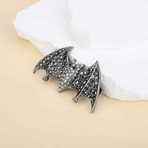 Gothic Black Bat Rhinestone Hairpins - Vampire Decor Bun Hair Clips for Party Costume, Girls