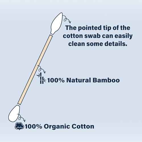 Bamboo Cotton Swabs 600 Count/1 Box, One Pointed Tip and One Rounded Tip, Biodegradable Cotton Buds with Organic Bamboo Sticks, for Ear Wax Removal, Draw the Eyeliner, Nail Polish Touch-ups