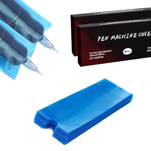 Large Tattoo Pen Covers 400Pcs - Tattoo Machine Covers Tattoo Grip Extra Wide Machine Bags 2.6"x7" Big Sleeves Blue Tattoo Supplies
