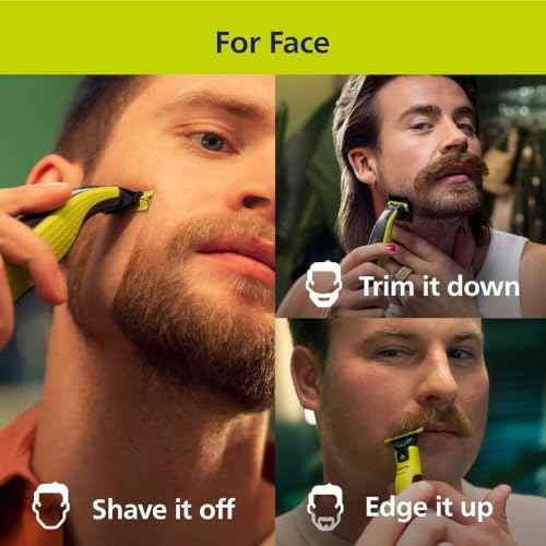 Philips Norelco for Face + Body, Electric Beard Trimmer, Shaver and Groomer, 5in1 Adjustable Comb, 1x Body Kit, Model QP2834/70, Black/Lime Green