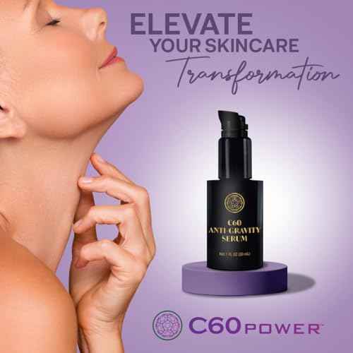 C60 Power Anti-Gravity Serum for Face & Neck - Combat Wrinkles, Anti Aging Skin Care for Men & Women, Antioxidant Rich, Made with 99.99% Pure Sublimated C60 & Other High-Quality Ingredients - 1 fl oz