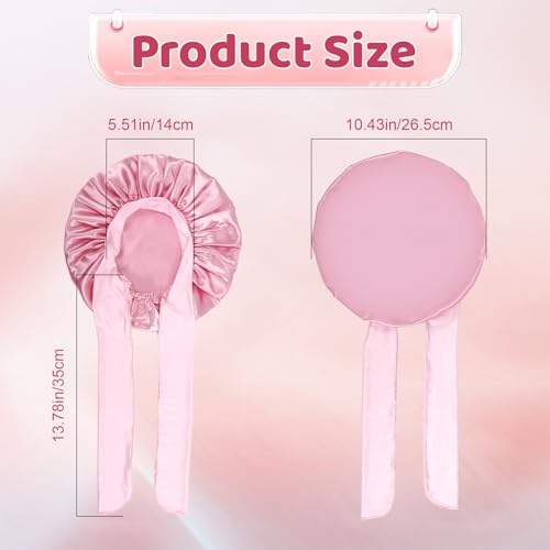 3 PCS Kids Satin Bonnets,Soft Bonnet for Sleeping with Elastic Band,Satin Silk Bonnet for Girls,Kids Sleeping Cap for Teens Nature Curly Hair,3 Color with 6 Hair Scrunchies