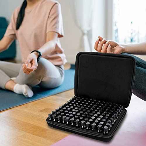 Hipiwe 120 Bottle EVA Essential Oil Storage Carrying Case Hard Shell Exterior Essential Oils Organizer Holder Traveling Bag with Foam Insert, Holds 5ml 10ml 15ml Essential Oils