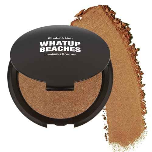 Elizabeth Mott Whatup Beaches Matte Bronzer Powder & Contour for Face, Long-Lasting Natural Sun-Kissed Bronzing Finish for All Skin Tones, Buildable Pressed Compact Makeup, Vegan & Cruelty-Free (10g)