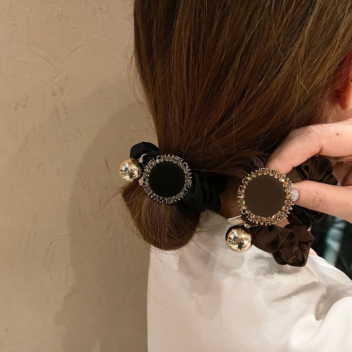 Rhinestone Hair Disc Clip - Korean Handmade