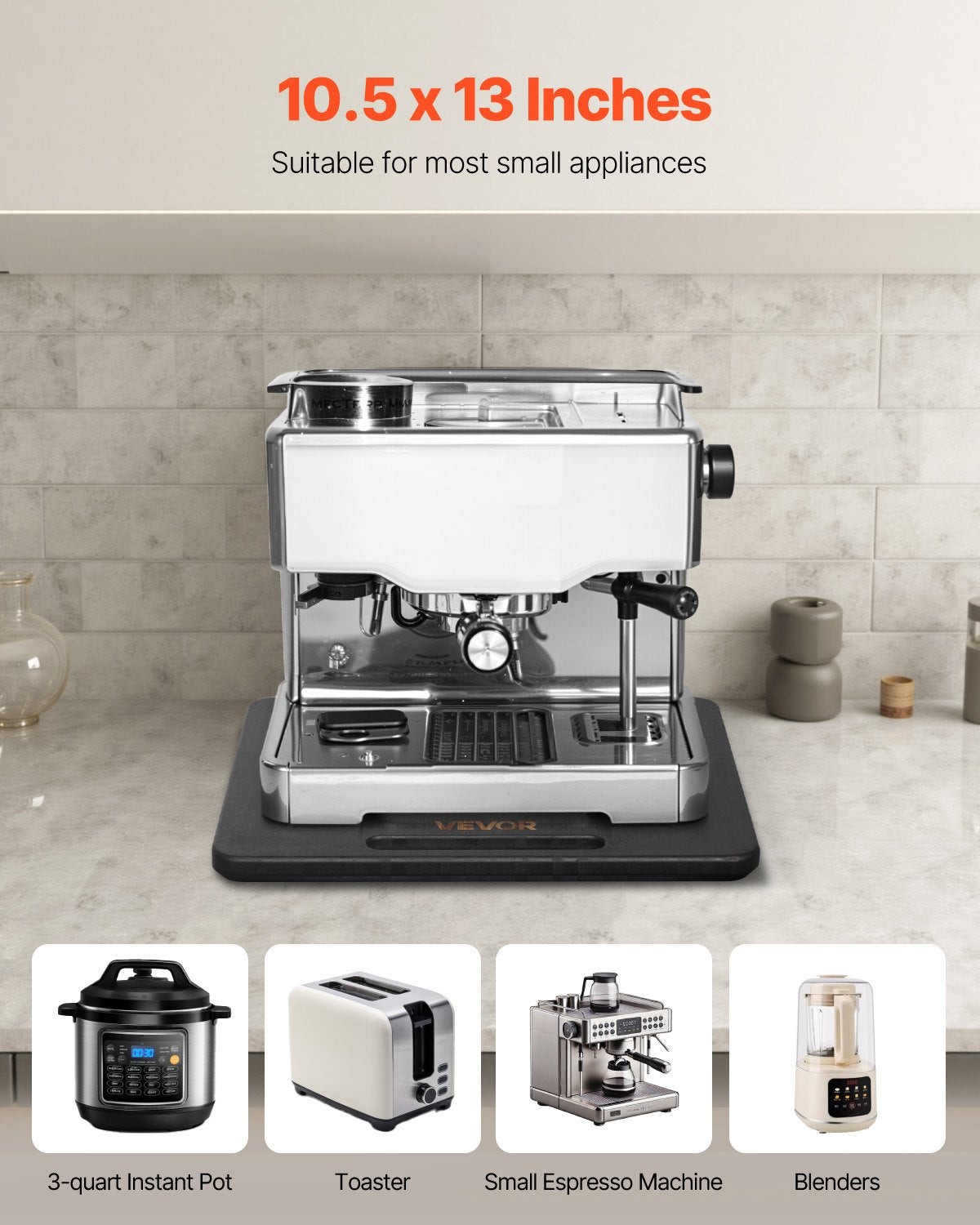 Black Appliance Slider 10.5 x 13 Inch Sliding Tray for Heavy Kitchen Appliances