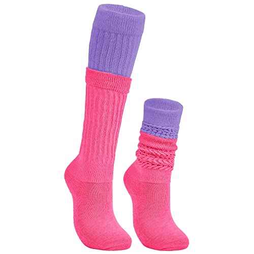 Zando Slouch Socks for Women - 80s 90s Knee High Scrunch Socks Soft Long Stacked Boot Sock Warm Winter Sock Daily Wear