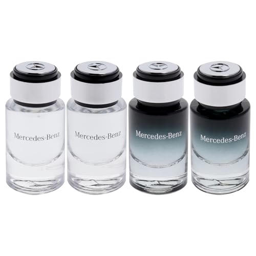 Mercedes-Benz Giftset - Mini Mens Cologne Set - For Men, For Men Intense - Long Lasting Cologne for Men - Men's Fragrances - Perfume for Men - 4 Pc