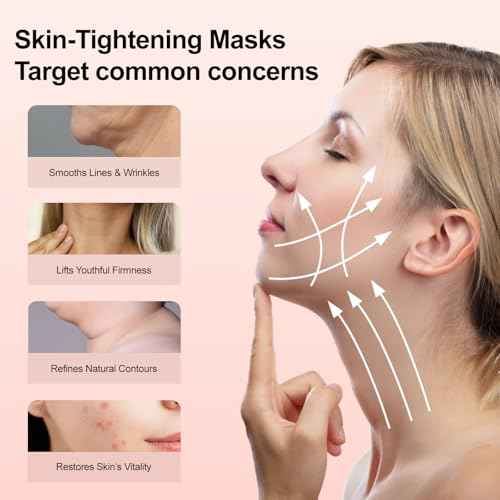V-Line Lifting Collagen Mask for Double Chin Reduction | Chin Strap & Neck Firming Mask | Hyaluronic Acid, Aloe Vera, Cica for Firming and Sculpting | 5 Pcs (Unisex)