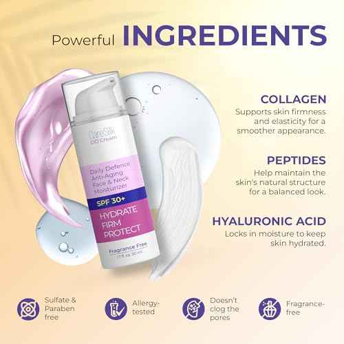 DD Cream Face Moisturizer SPF 30+ ? Daily Defense with Hyaluronic Acid, Collagen & Peptides ? Lightweight, Fragrance-Free, Reef Safe ? 1.7 fl oz (1.7, Women)