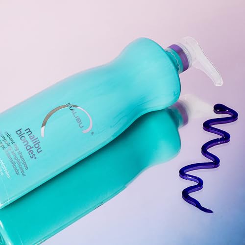 Malibu C Blondes Enhancing Shampoo & Conditioner Duo (33.8 oz) - Revitalizing Purple Shampoo & Conditioner for Hair Health + Brilliancy - Blondes Hair Care