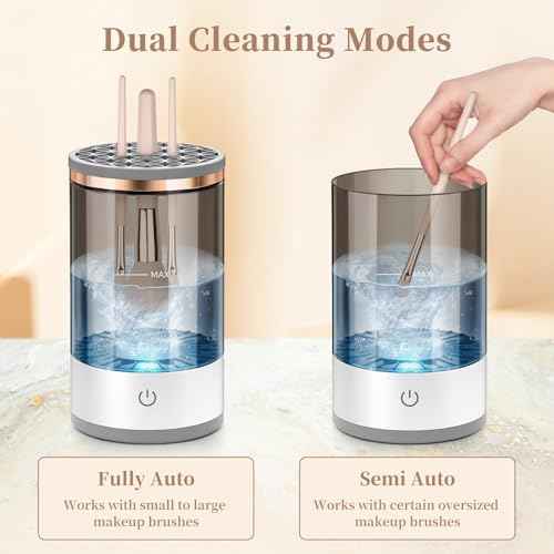 GKZ Electric Brush Cleaner Machine, High Speed Fast Cleaning Plug-in Power Brush Cleaner Ideal for Makeup Brushes & Sponges ? Perfect for Home & Professional Use - Purple