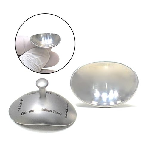 Medfort-Instruments Corneal Eye Shield Protector, Stainless Steel with Holding Point, 32mm X 21mm (X-Large), Set of 2