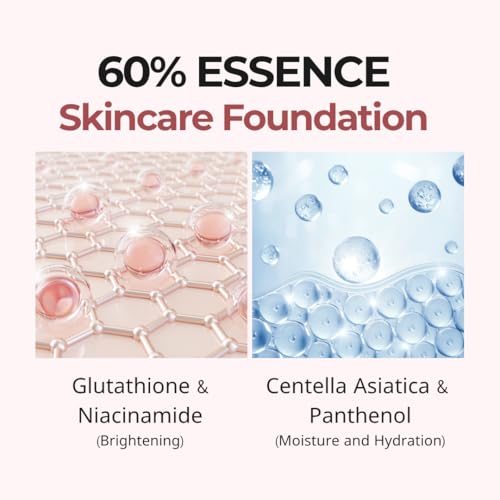 milktouch Cushion Foundation, 24H Flawless Skin, Radiant Shine, No Oxidation, Long-Lasting, Non-Creasing, 60% Hydrating Skincare Infused Korean, Stocking Stuffers, Christmas Gifts (21N Natural Beige)