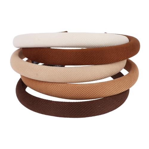 CURASA Sponge Padded Headbands For Women Girls 5PCS Non Slip Comfortable Headband Thin Neutral Head Bands Trendy Cute Hair Hoops Elegant Head Bands Set Stretchy Hairbands Plain Solid Hair Accessories