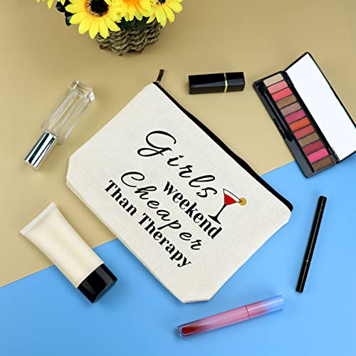 Girls Weekend Gift 3 Pcs Travel Makeup Bag Friendship Trip Gift for Her Best Friends Bestie Sister Cosmetic Bags Christmas Birthday Graduation Present for Women Girls Travel Zipper Toiletries Pouch