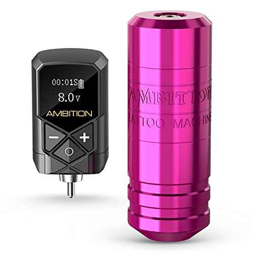 Ambition Torped Tattoo Machine Kit - Rotary Tattoo Machine Cartridges Short Pen with 2400mAh Tattoo Power Supply Brushless Motor for Professional Tattoo Artist