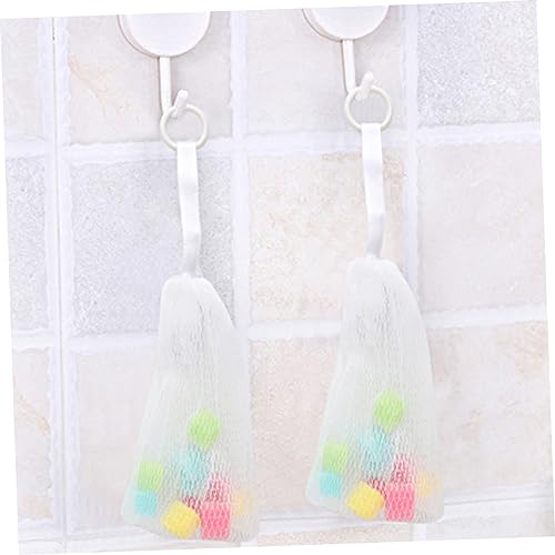 5pcs Foaming Net Bags for Cleansing Convenient Hanging Mesh Sponge Pouches for Soap and Cosmetic Bubbles for Bathing and Skin Care