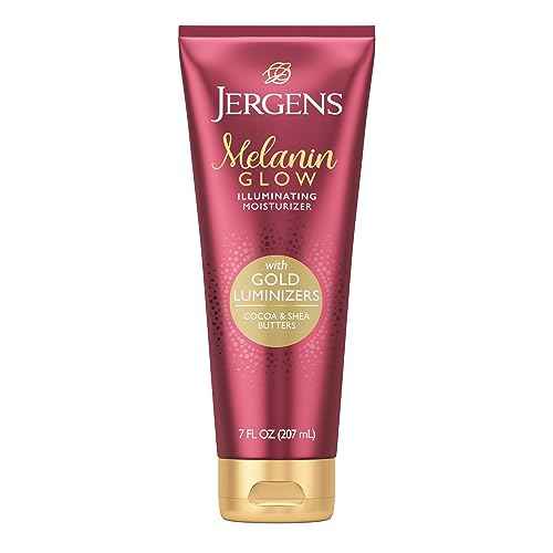 Jergens Hand and Body Lotion, Melanin Glow Illuminating Moisturizer, with Gold Luminizers, 7 Oz