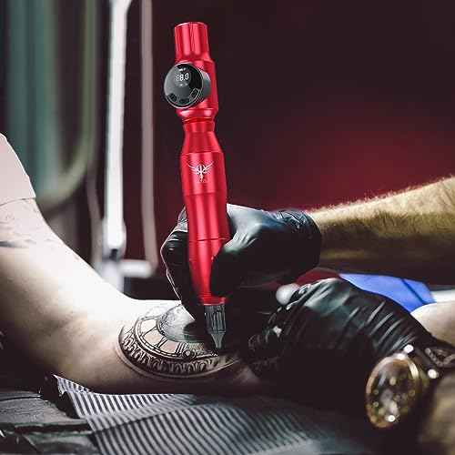 TATELF Tattoo Gun Starter kit Wireless Tattoo Kit Professional Complete Set Rotary Pen Tattoo Machine for Beginners 40pcs Cartridges Needle 2000mAh Tattoo Battery Pack Tattoo Supplies(Red)