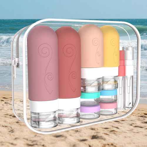 vodvob 16 Pack Travel Bottles Set for Toiletries, TSA Approved Travel Containers Leak Proof Silicone Squeezable Travel Accessories 2oz 3oz for Shampoo Conditioner Lotion Body Wash (BPA Free) (pink)