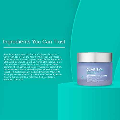 ClarityRx Call Me In The Morning Face Moisturizer, 1.7 Fl Oz, Soothing Recovery Facial Cream, Natural, Plant-Based with Antioxidants, Hydrating Matte Finish Day Cream for All Skin Types, No Parabens