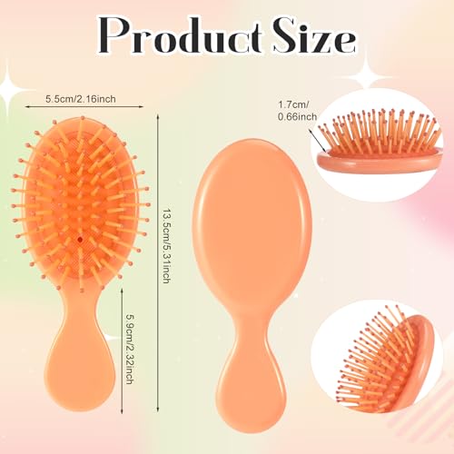 16 Pack Mini Wet Hair Brush Bulk Travel Detangling Brush Soft Bristles Wet Dry Hair Brush Kids Small Hair Brush for Kids Girls Multicolor