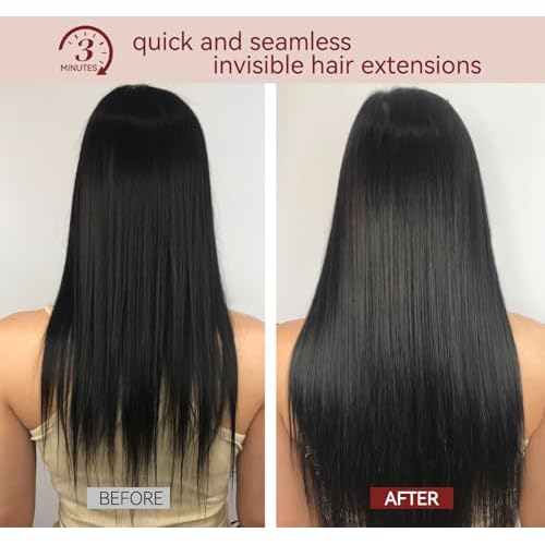 LOVELINE Seamless Clip in Hair Extensions Real Human Hair, Luxury Remy Human Hair Extensions Clip ins for Women, 18 Inch 110g 7Pcs, Balayage Chocolate Brown to Caramel Blonde