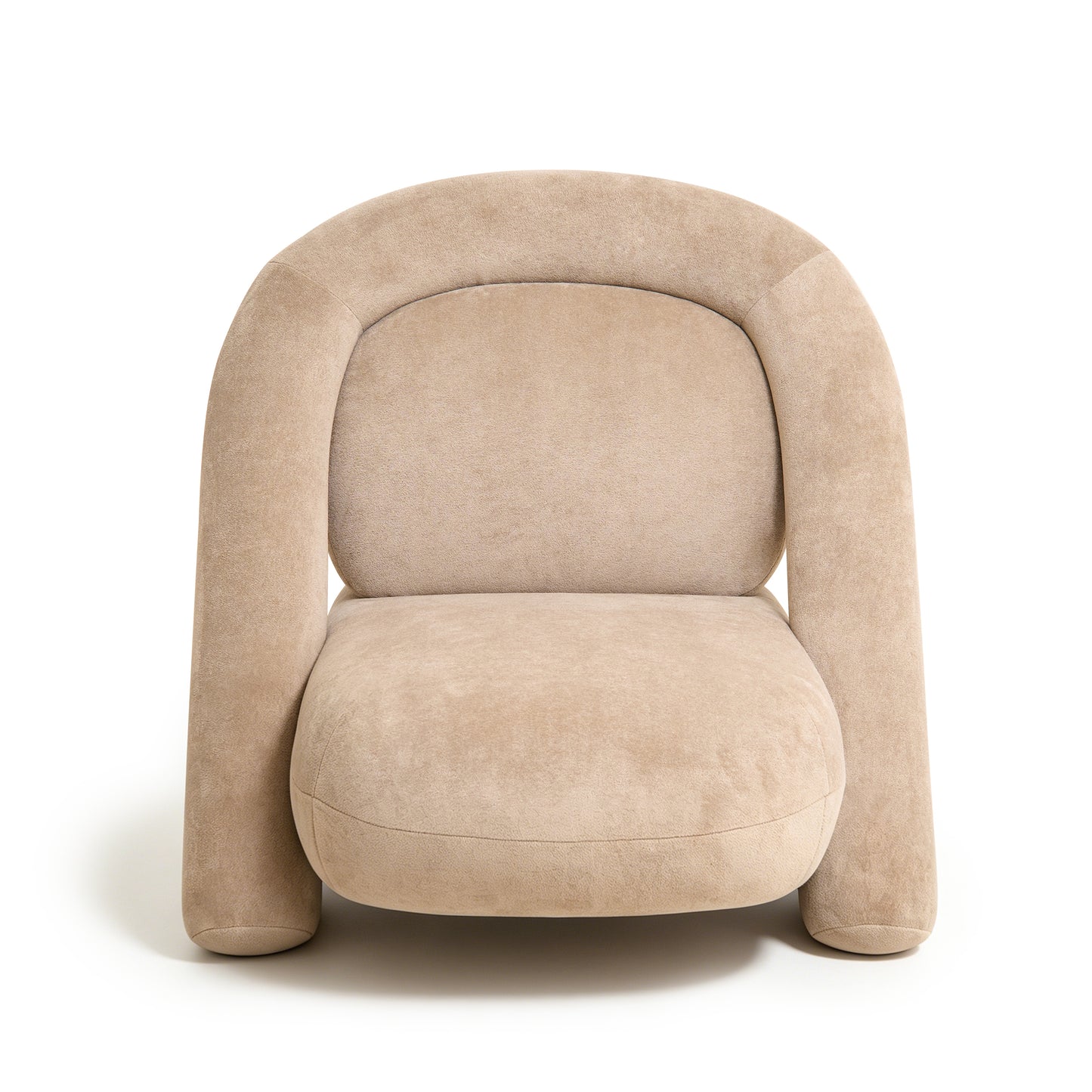 32-Inch Velvet Accent Lounge Chair - Dark Beige