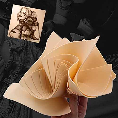 320PCS Tattoo Practice Kit - Fake Skin and Ink Caps Set With 300 Mixed Pigment Cups (#9 Small, #13 Medium, #16 Large) and 20 Practice Skins - Tattoo Supplies