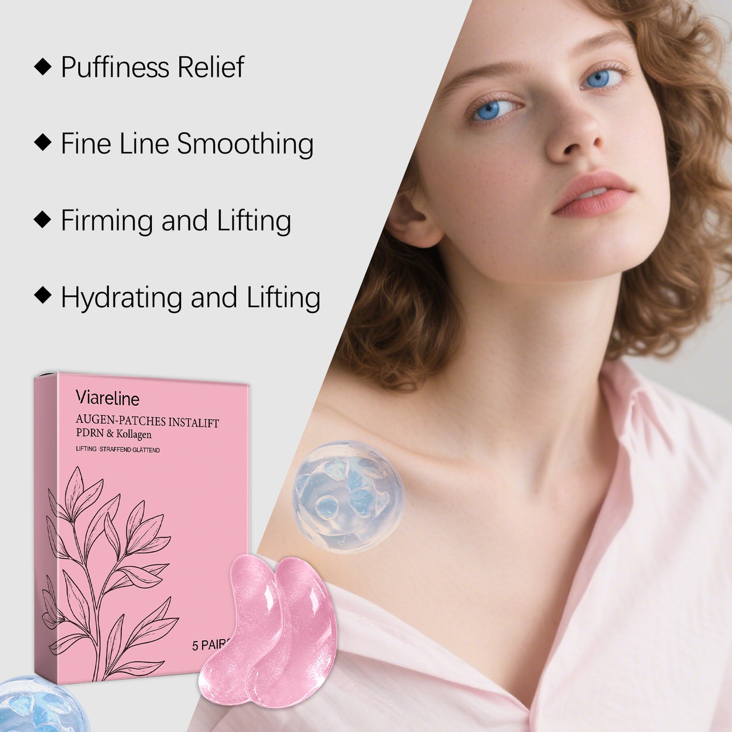 Lightweight Collagen Eye Mask for Moisturizing and Skin Care - 5 Pairs