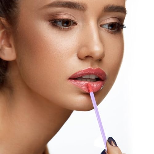 240 Pieces Disposable Lip Wands Lip Brushes,Lipstick Applicator Brushes Lip Gloss Wand,Soft Lint Free,Eyes & Lips Makeup Applicator Wands Tools£¨PURPLE£©