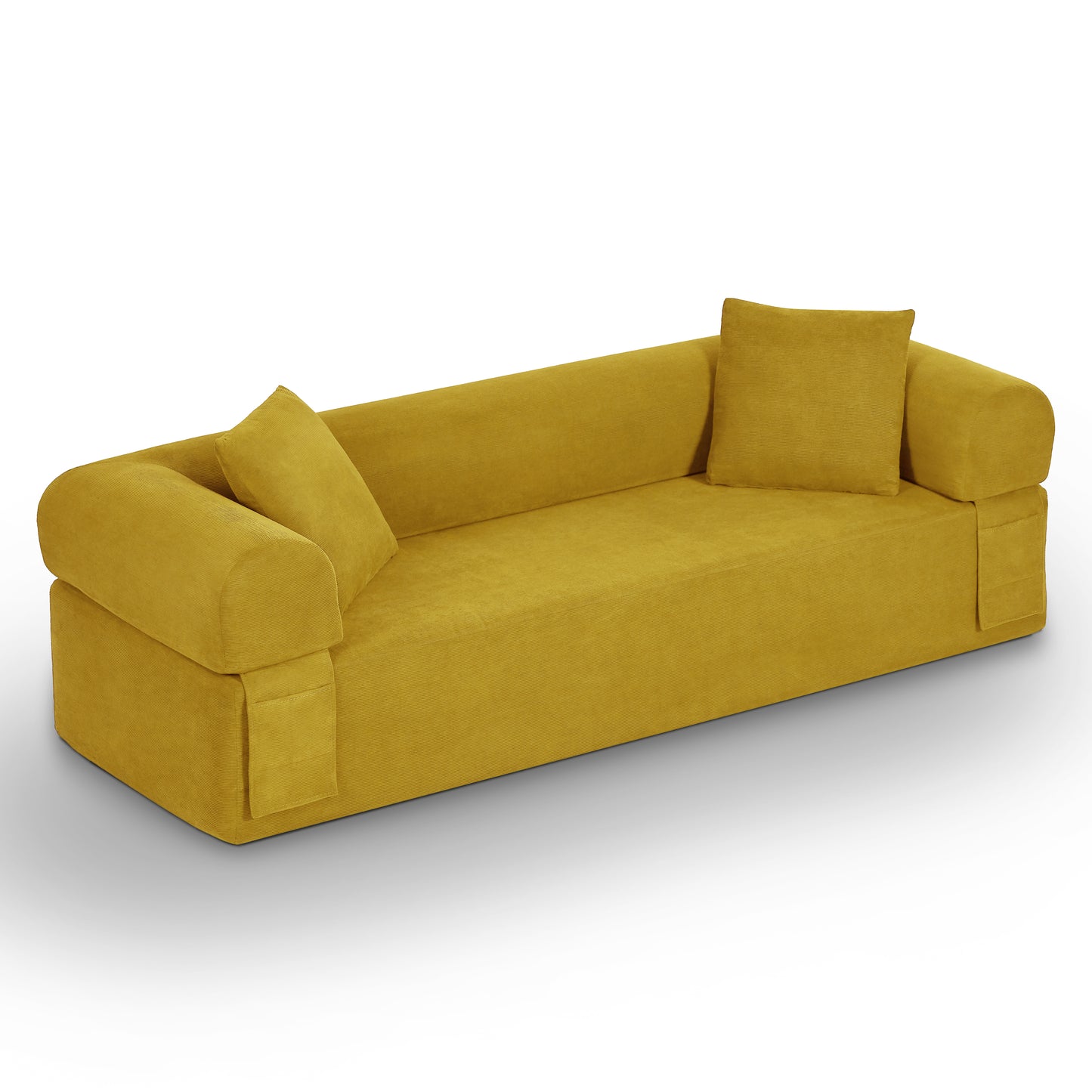 3-Seater Boneless Sofa - No Assembly, Modern Yellow Couch