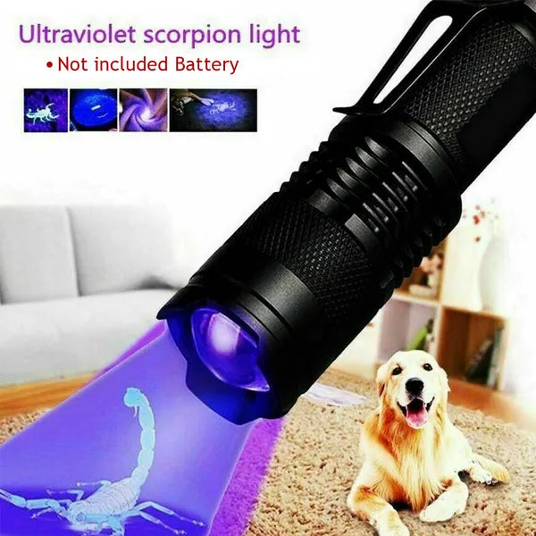 Mini Portable UV LED Flashlight - 3 Modes Blacklight Torch