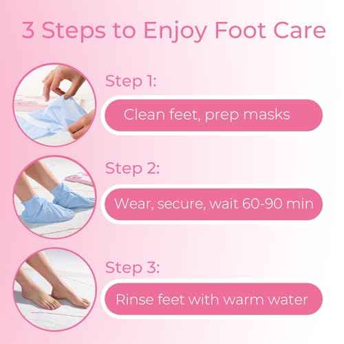 Foot Peeling Mask, 4 Pairs Foot Peel Mask for Dry Cracked Feet, Dead Skin Callus Removal, Repair Soft Feet