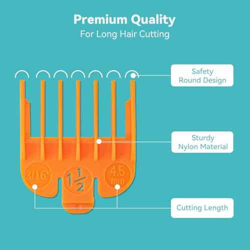 Clipper Guards Set Compatible with Most Wahl Clippers, Clipper Guides Replacement - Guard Number: #1/2, #1 and #1 1/2 (Length: 1/16 inch, 1/8 inch and 3/16 inch)