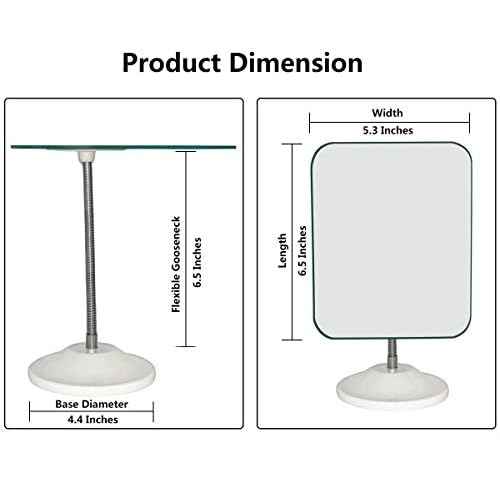 YEAKE Adjustable Flexible Gooseneck Makeup Mirror,360¡ÆRotation Folding Portable Desk Vanity Mirror with Stand Shower Shaving Cosmetic Mirror Square