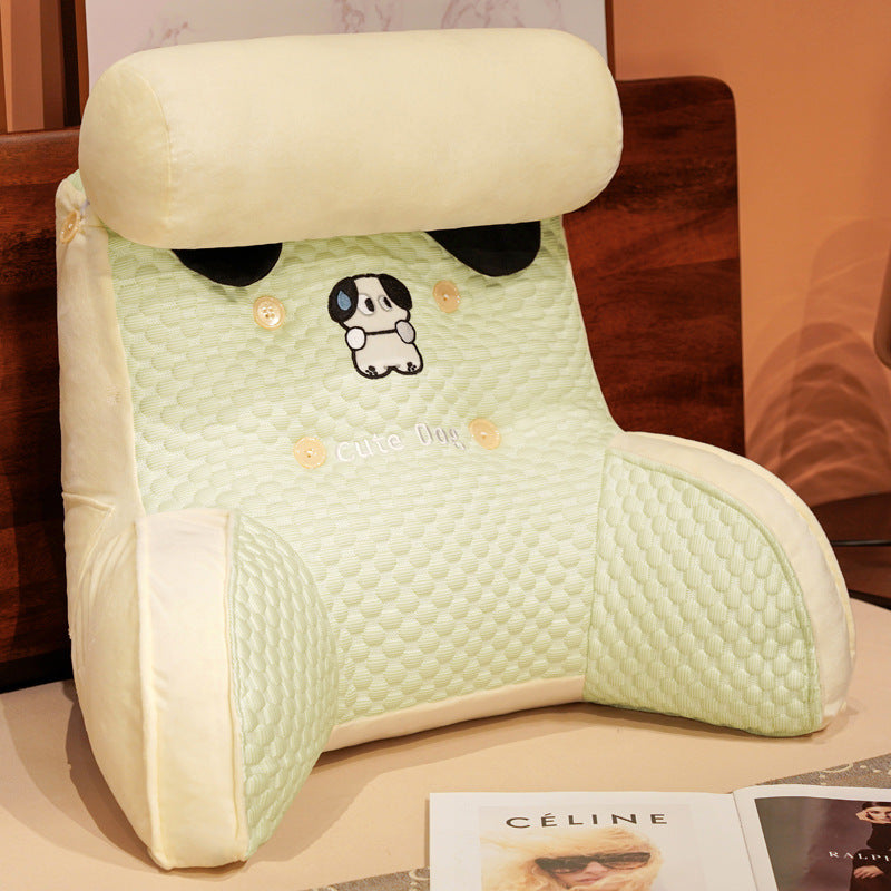 Ice Silk Cartoon Triangle Pillow with Velvet Cover - Big Eye Dog Style, Large & Medium Sizes