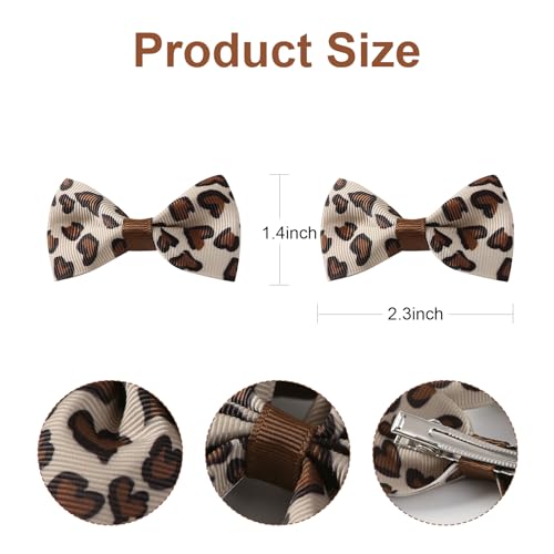 4Pcs Leopard Hair Bow Clips Girls Women Cheetah Print Hair Accessories