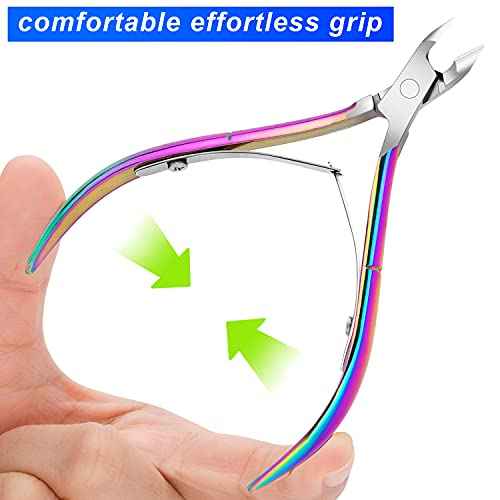 4 Packs Cuticle Nipper, Premium Stainless Steel Cuticle Trimmer for Manicure & Pedicure at Home/Spa/Salon [Rainbow Color]