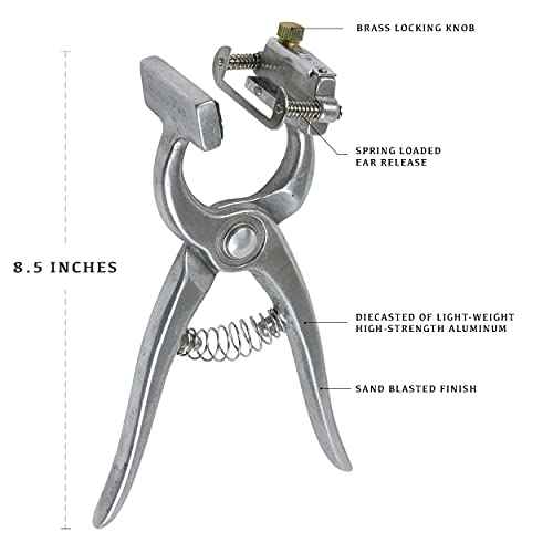 BOCCS Standard Plier Tattoo Kit with 3/8" Digits and Numbers, Nitrile Gloves, Ink and More. For Identification of Sheep, Pigs, Goats, Rabbits, Livestock. Holds 4 Digits
