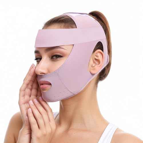 Face Lift Belt Forehead Lift Band, Comfort Pressure Forehead Bandage Chin Up Face Lifting Vshaped Strap