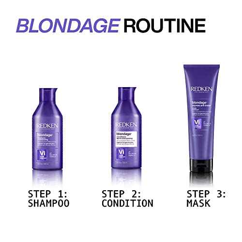 Redken Color Extend Blondage Color Depositing Purple Shampoo, Conditioner and Anti-Brass Mask Set For Blonde Hair - Neutralizes Brassy Tones In Blonde Hair With Citric Acid