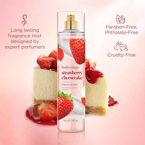 Bodycology Long-Lasting Fragrance Body Mist, Strawberry Cheesecake, 8 fl oz (Pack of 2)